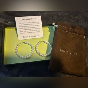 Ross-Simons White Pearl Hoop Earrings